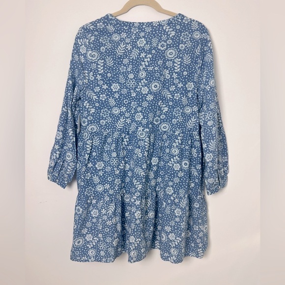 NEW BLL Beachlunchlounge Blue Floral Maddie Bohemian Cottagecore Dress Sz 2XL - Picture 5 of 8
